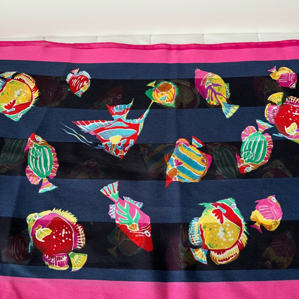 Colorful Fish Design Scarf - Picture 3 of 5